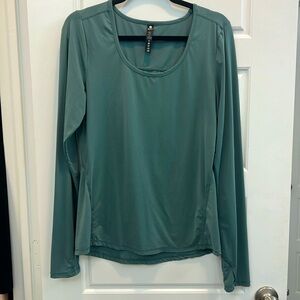 90 Degrees green long Sleeve Workout Top w/ thumb holes